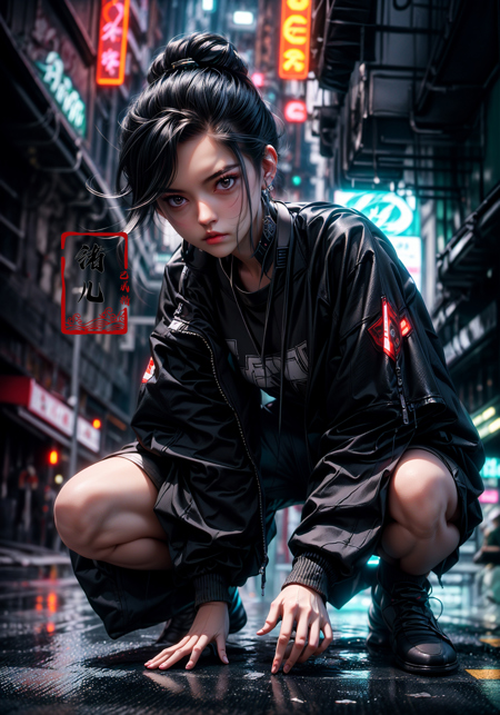 606247209521968542-1439522160-CG masterpiece, 3D Chinese girl, angelic face, techno-cool style, dressed in cyberpunk mixed with Chinese style clothing, crouch.jpg